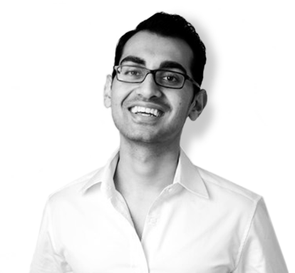 Smiling man in a white shirt